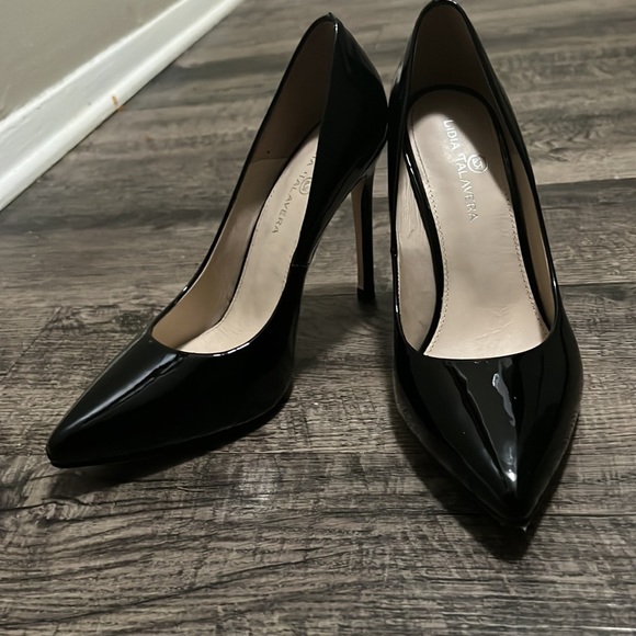 Shiny Black Lidia Talavera Heels US10 - Picture 3 of 9